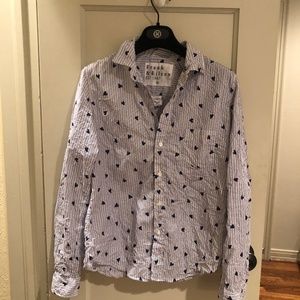 Frank & Eileen Women's Crinkled Cotton Heart Button-Down